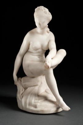 A seated bather